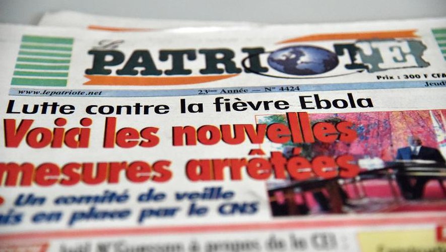 La une du quotidien ivoirien Le Patriote du 28 août 2014 annonce les mesures contre la fièvre Ebola