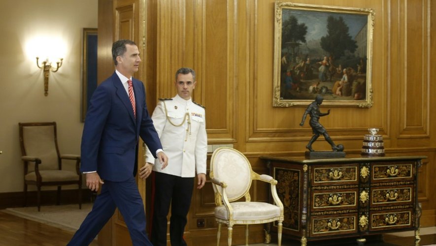 Le roi d'Espagne Felipe VI dans le palais de la Zarzuela à Madrid le 28 juillet 2016