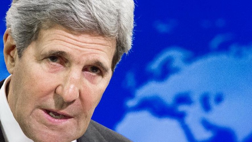 John Kerry, le secrétaire d'Etat américain, le 28 juillet 2014 à Washington lors d'une conférence de presse
