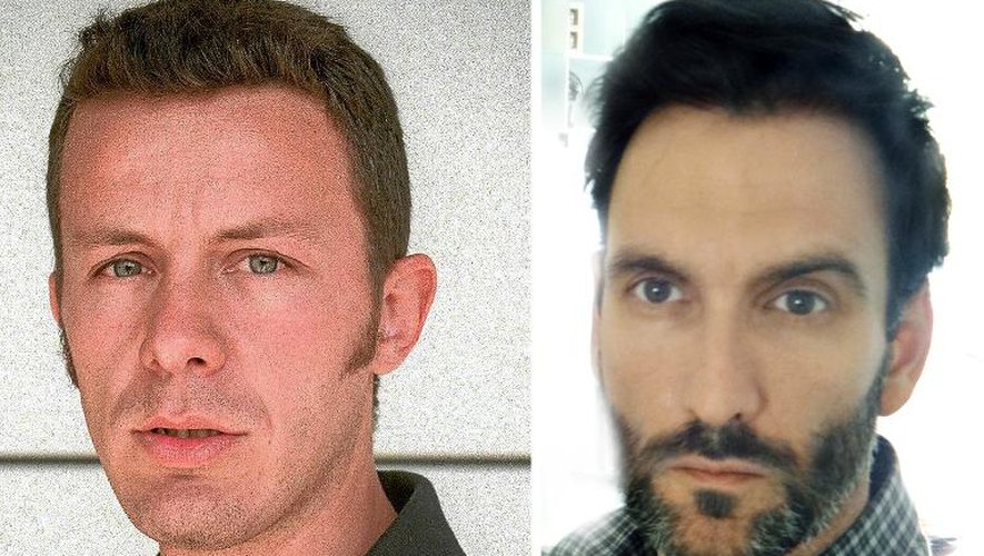Portraits du correspondant du quotidien espagnol El Mundo, Javier Espinoza (g) et du photographe freelance Ricardo Garcia Vilanova (d), enlevés en septembre en Syrie par un groupe proche d'al-Qaida
