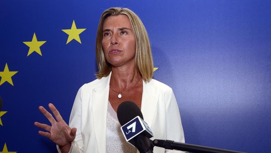 La ministre italienne des Affaires étrangères et candidate des dirigeants sociaux-démocrates européens au poste de chef de la diplomatie européenne, le 29 août 2014 à Milan