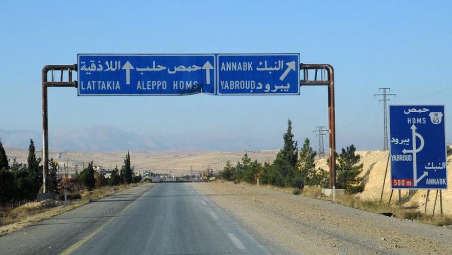 Une section d'autoroute menant vers Yabroud, dans la région de Qalamoun, le 9 décembre 2013