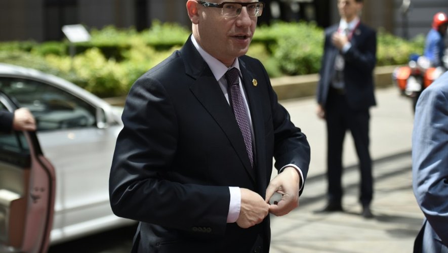 Le Premier tchèque Bohuslav Sobotka à son arrivée le 25 juin 2015 à Bruxelles