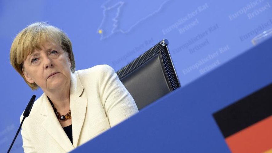 La Chancelière allemande Angela Merkel lors du sommet européen à Bruxelles le 30 août 2014