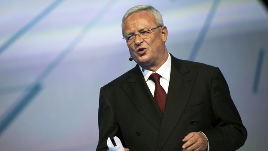 Le président du directoire du groupe Volkswagen Martin Winterkorn au salon automobile de Francfort le 14 septembre 2015