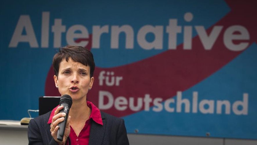 Frauke Petry, chef de file du parti "Alternative für Deutschland" à Dresde, le 25 août 2014