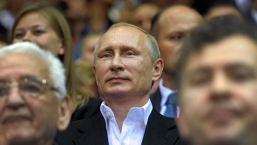 Le président russe Vladimir Poutine aux championnats du monde de judo à Tcheliabinsk, en Russie, le 31 août 2014