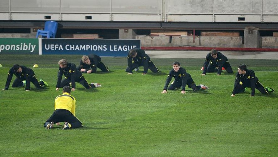 Les joueurs de Dortmund à l'entraînement, le 10 décembre 2013 à Marseille