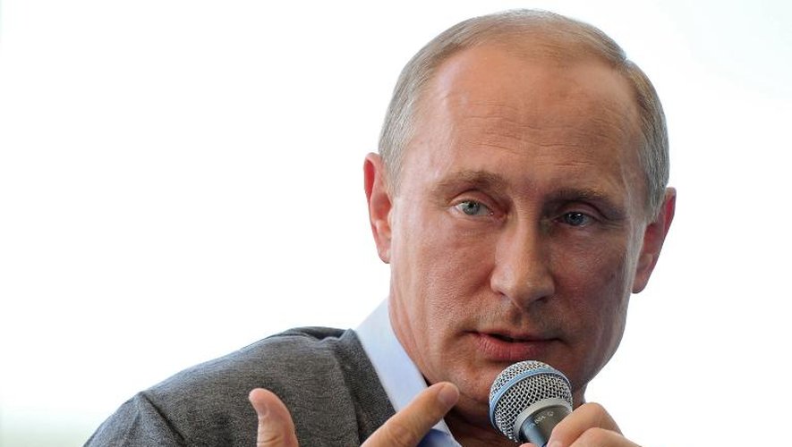 Le président russe, Vladimir Poutine le 29 août 2014 à Seliger lake (Russie)