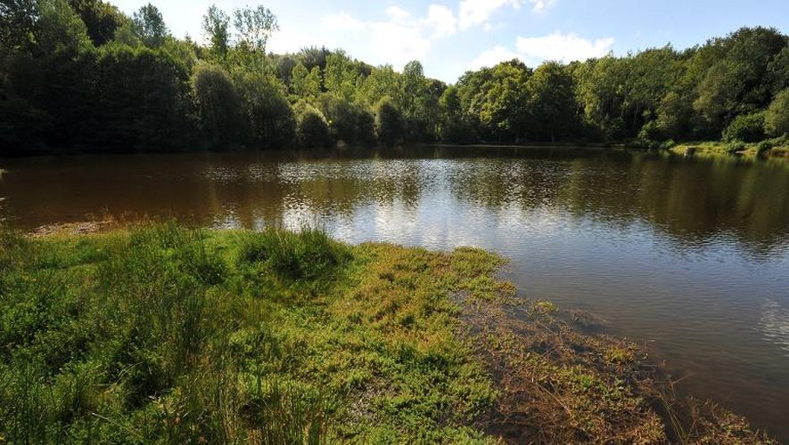 L'étang de Saint-Sulpice-les-Champs près duquel a été retrouvé le corps d'un bébé de quatre mois, photographié le 31 août 2014
