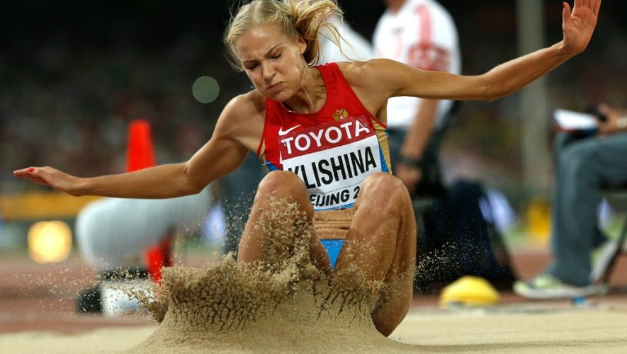 La Russe Darya Klishina lors de l'épreuve du saut en longueur aux Mondiaux d'athlétisme à Pékin, le 28 août 2015
