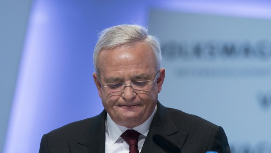 Martin Winterkorn, PDG du groupe automobile allemand Volkswagen (VW) lors d'une conférence de presse annuelle, le 13 mars 2014 à Berlin