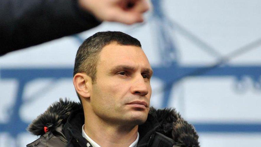 le champion du monde de boxe et dirigeant du parti Udar (la Frappe) Vitali Klitschko le 13 décembre 2013 à Kiev