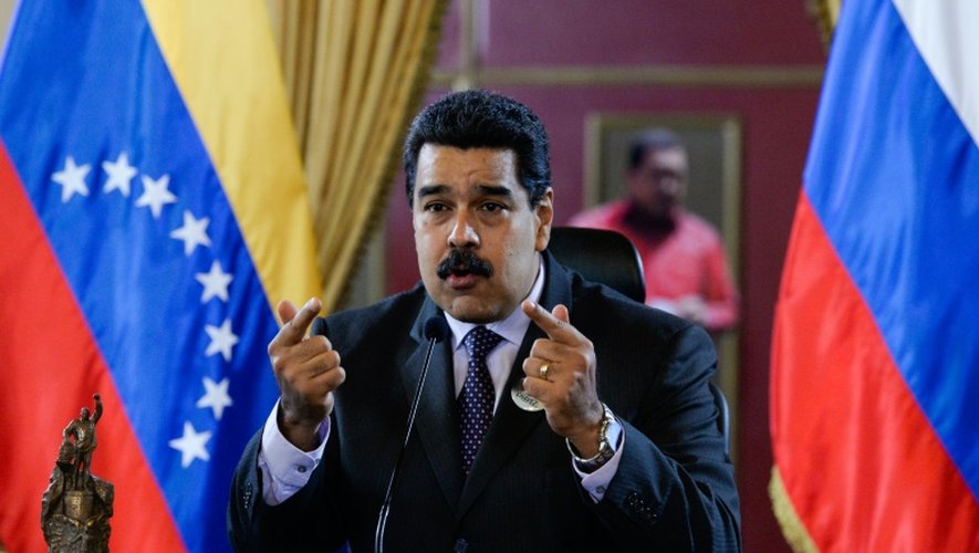 Nicolas Maduro lors d'un discours dans son palais présidentiel de Caracas, le 28 juillet 2016