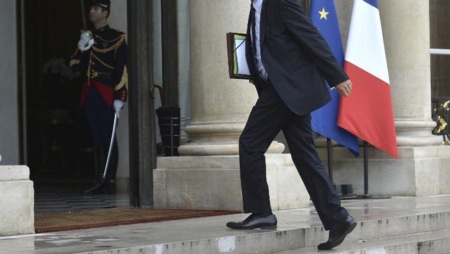 Le ministre du Travail François Rebsamen le 27 août 2014 sur le perron de l'Elysée à Paris