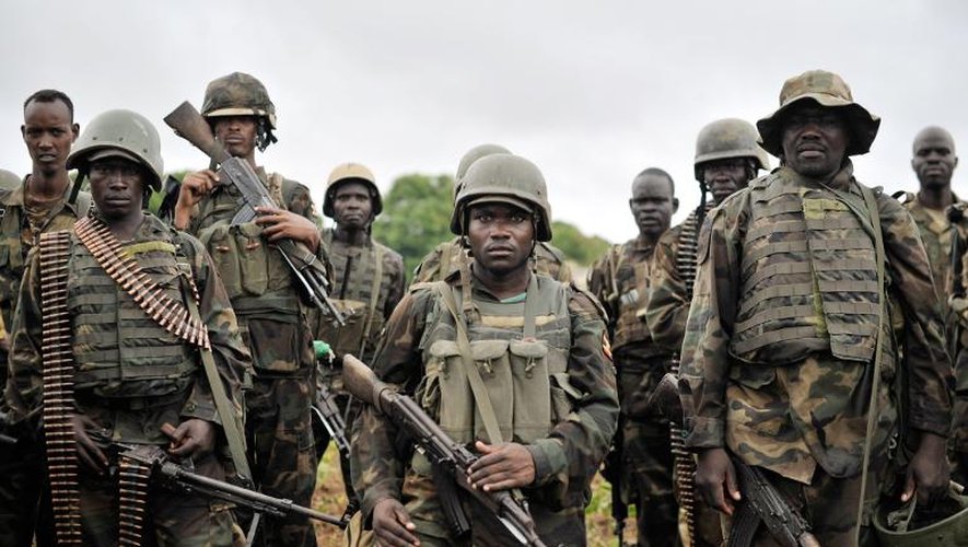 Des soldats de la Force de l'Union africaine en Somalie (Amisom) à Kurtunwaarey le 31 août 2014