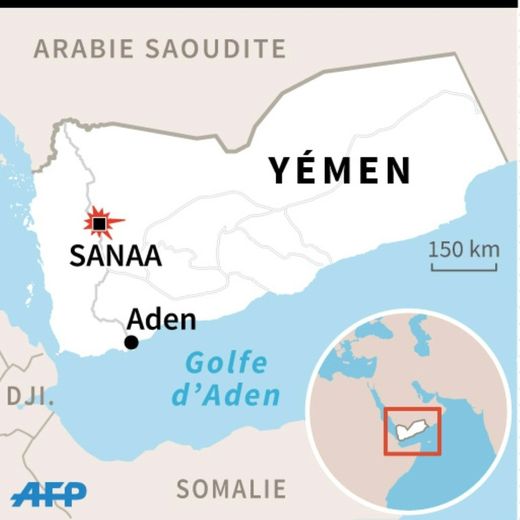 Carte du Yémen localisant l'attentat contre une mosquée à Sanaa