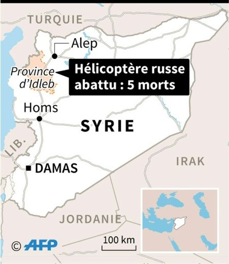Un hélicoptère russe abattu en Syrie: 5 morts
