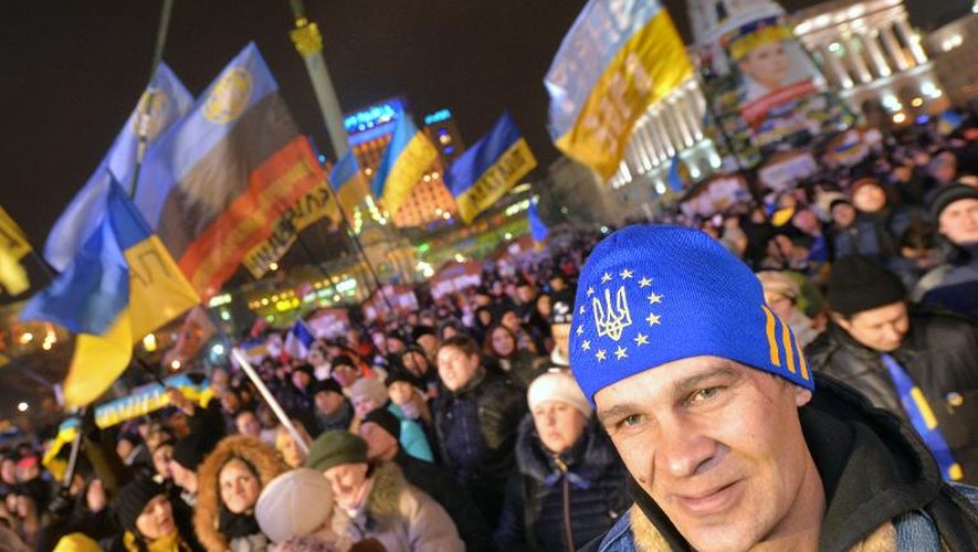 Une manifestation de l'opposition pro-européenne, le 16 décembre 2013 à Kiev