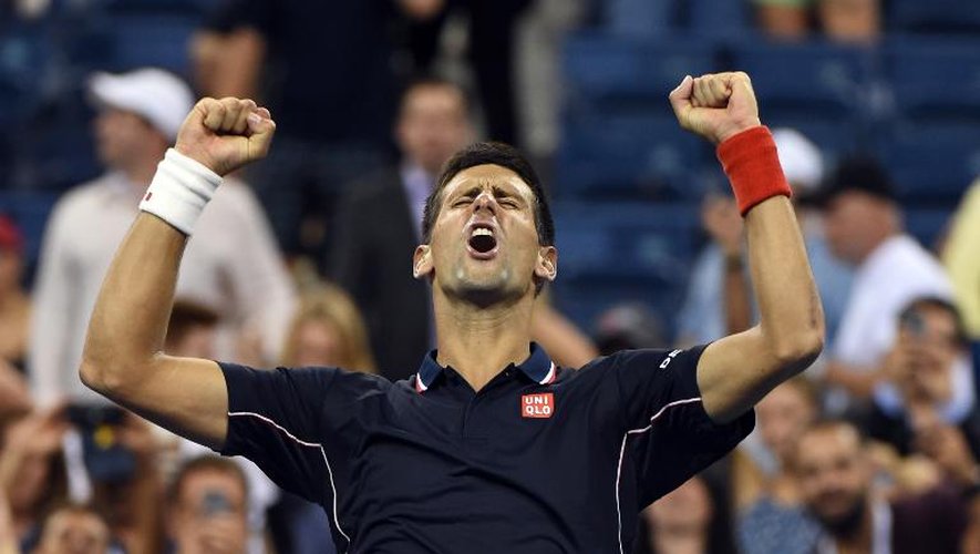 Le Serbe Novak Djokovic remporte le match de l'US Open contre le Britannique Andy Murray, le 3 septembre 2014 à New York