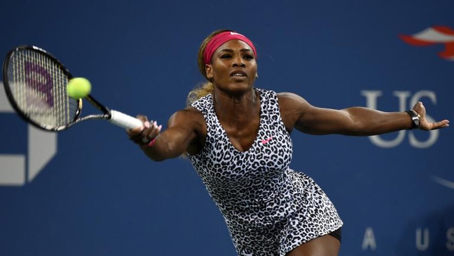 L'Américaine Serena Williams en quart de finale de l'US Open contre Flavia Pennetta le 3 septembre 2014 à New York