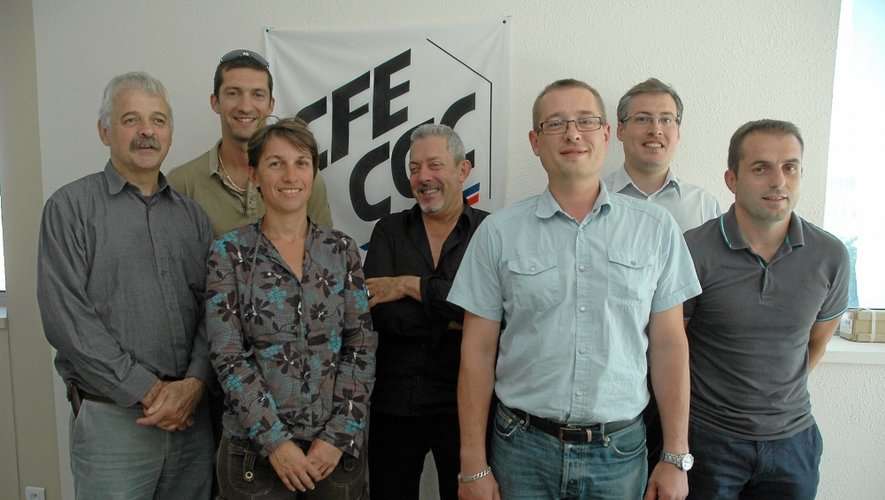 Une partie des candidats de la CFE-CGC autour de Matthieu Waymel.