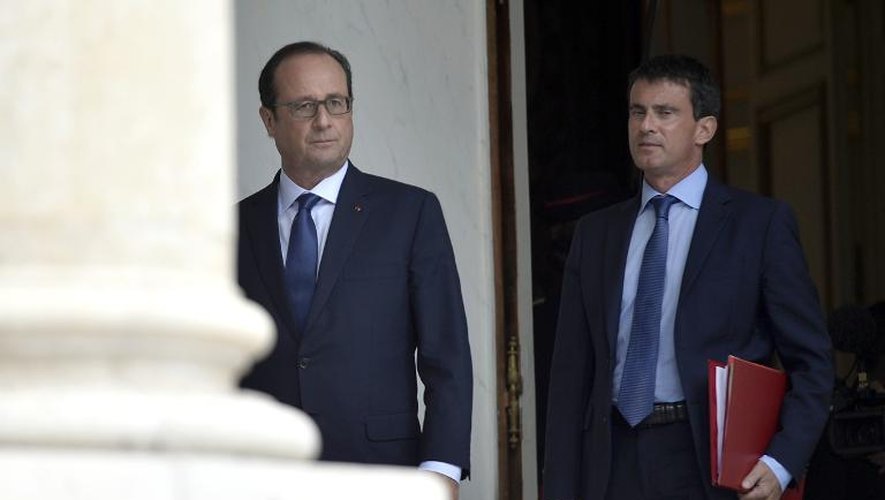 François Hollande et Manuel Valls, le 27 août 2014 à l'Elysée