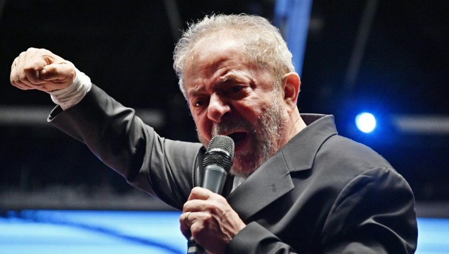 L'ancien président brésilien Luiz Inacio Lula Da Silva, à Sao Paulo, le 29 juillet 20162016 dans un meeting des jeunesses socialistes