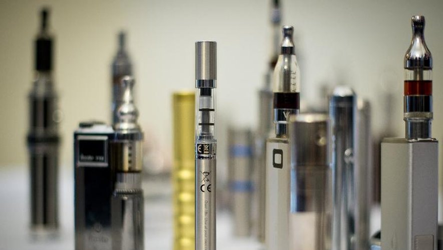 Sélection de produits contenant de la nicotine au "Sommet de l'e-cigarette" à Londres, le 12 novembre 2013