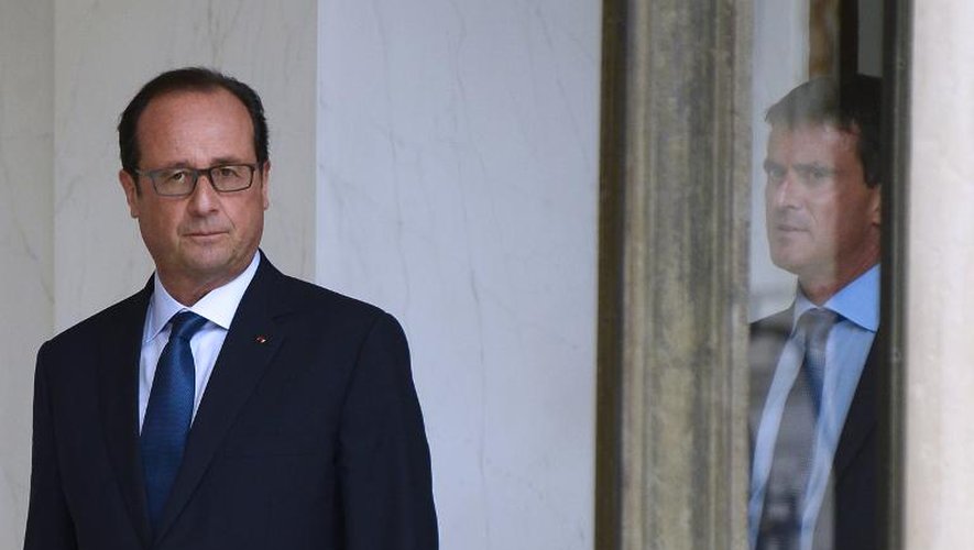 Le président Francois Hollande et le Premier ministre Manuel Valls le 27 août 2014 à l'Elysée