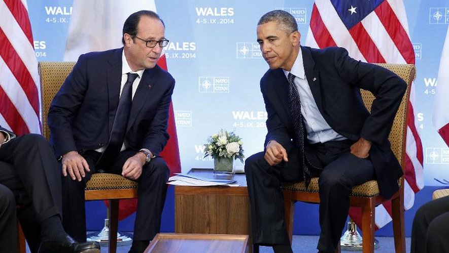Le président français François Hollande et son homologue américain Barack Obama au sommet de l'Otan à Newport au Royaume-Uni, le 5 septembre 2014