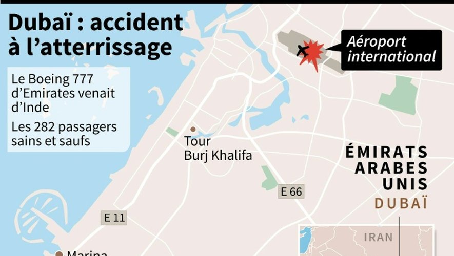 Dubaï: accident d'un avion d'Emirates