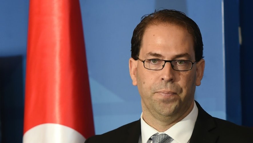 Youssef Chahed, chef du gouvernement tunisien, au palais présidentiel de Carthage, le 3 août 2016