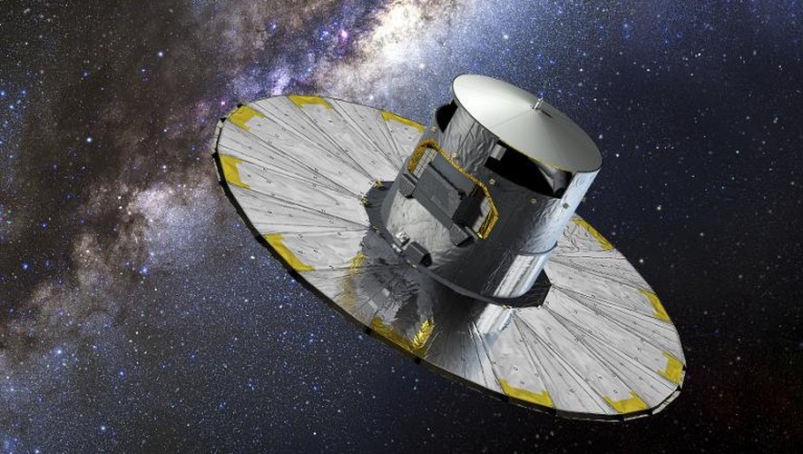 Le téléscope européen Gaia dont la mission est de cartographier en 3D la voie lactée. Photo basée sur une représentation d'artiste, diffusée le 8 août 2013 par l'Agence spatiale européenne (ESA)