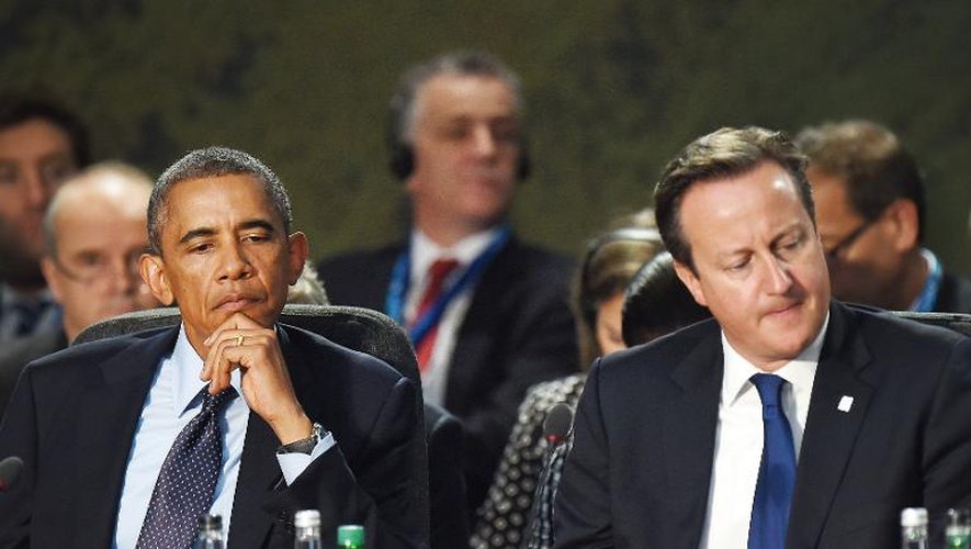 Le président Barack Obama et le Premier ministre britannique David Cameron lors du sommet de l'Otan le 5 septembre 2014 à New Port
