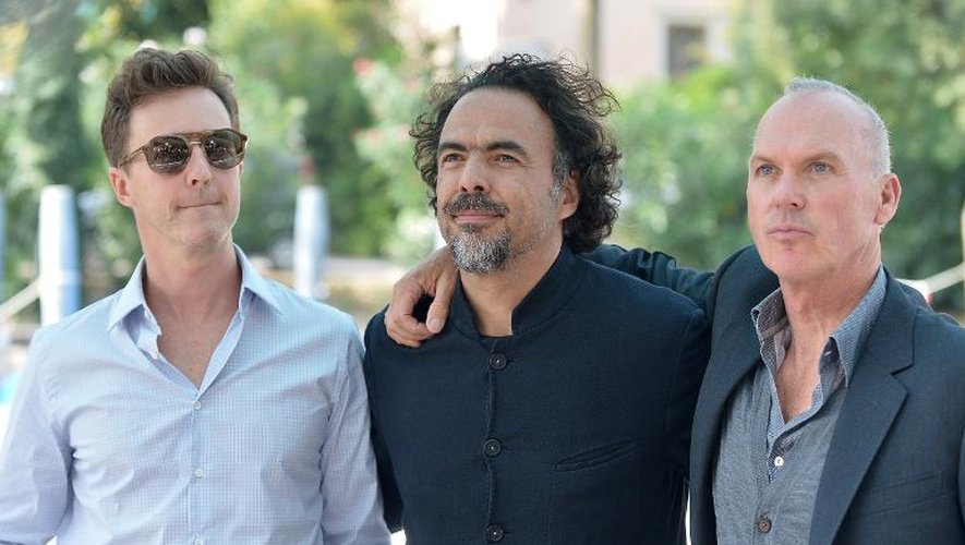 Edward Norton, Alejandro Inarritu et Michael Keaton le 27 août 2014 à Venise pour la Mostra