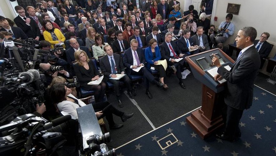 Barack Obama lors de la conférence de presse du 20 décembre 2013 à Washington DC