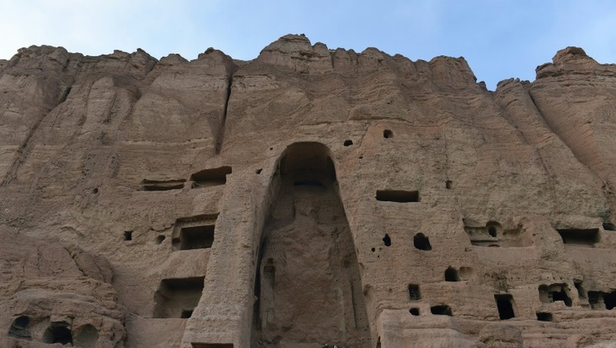 Le site de deux statue de Bouddha détruit par les talibans dans la province de Bamyan, dans le centre de l'Afghanistan