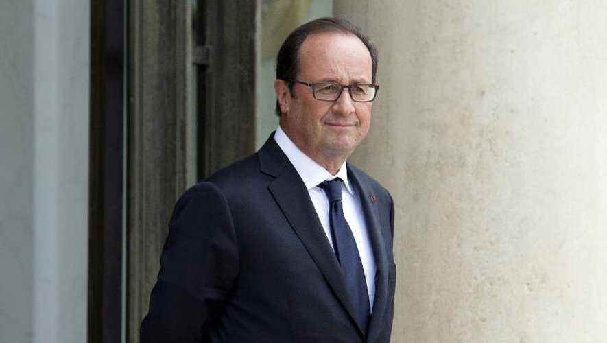 François Hollande le 1er septembre 2014 sur le perron de l'Elysée à Paris