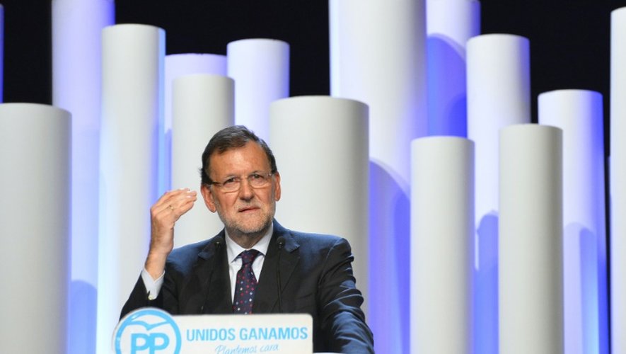 Le chef du gouvernement espagnol Mariano Rajoy lors du dernier meeting de campagne à Barcelone, le 25 septembre 2015
