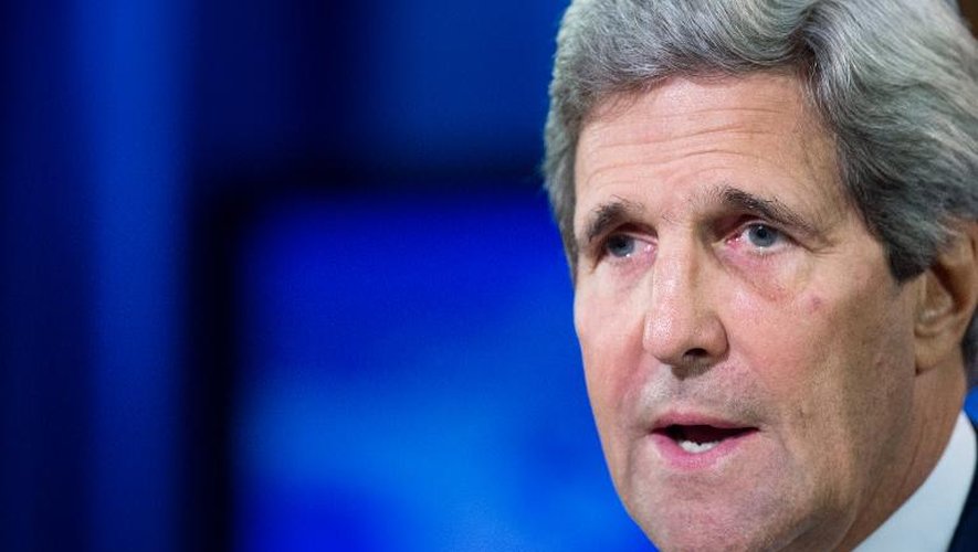 Le secrétaire d'Etat américain John Kerry fait une déclaration sur la formation du nouveau gouvernement irakien, le 8 septembre 2014 à Washington