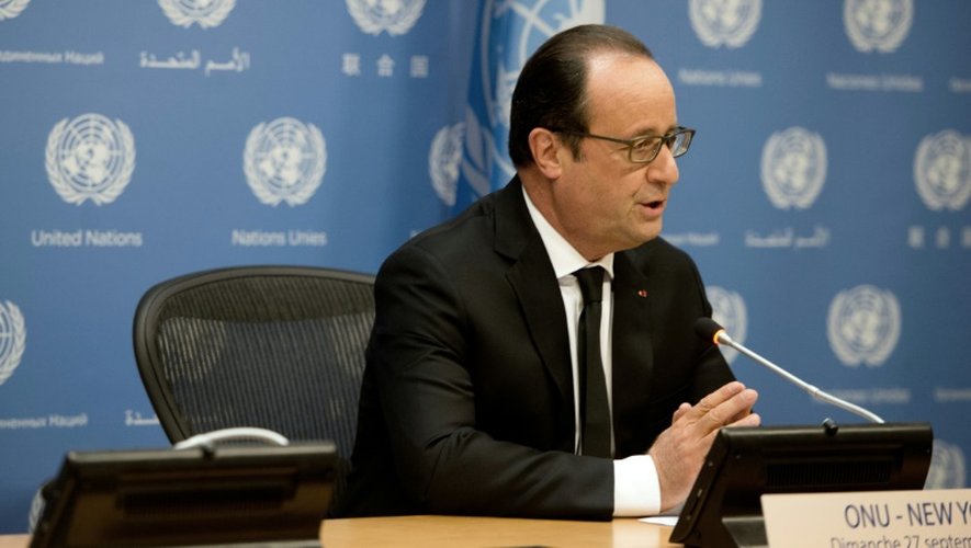 Le président français François Hollande au siège des Nations Unies à New York, le 27 septembre 2015