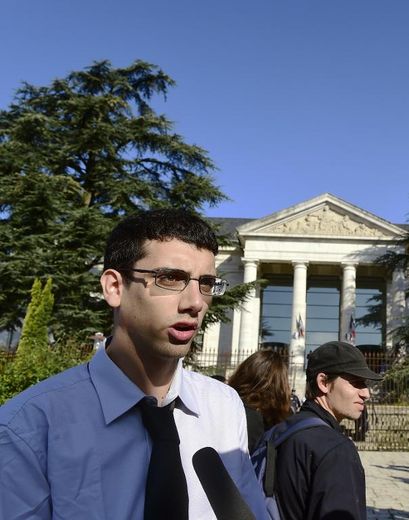 Le cofondateur du groupe Facebook, Mathieu Chané, le 9 septembre 2014 devant le tribunal de Rodez