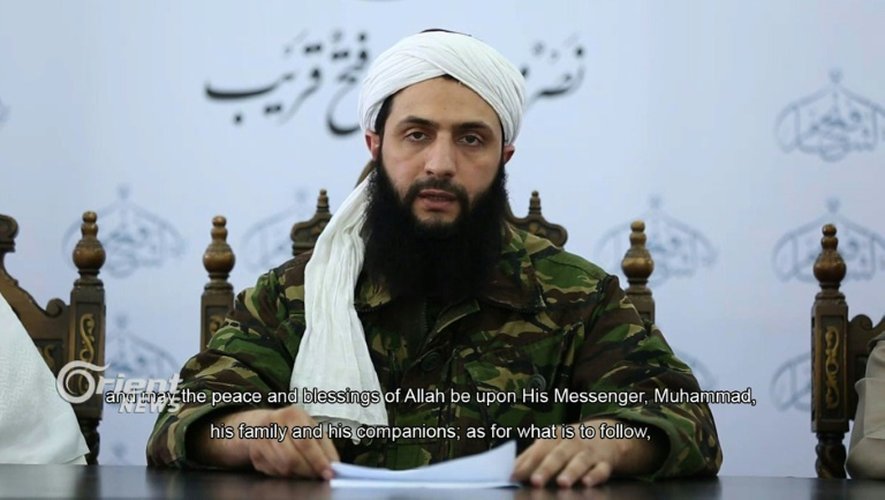 Le chef du Front Fateh al-Cham, Abou Mohammad al-Jolani, dans une vidéo diffusée le 28 juillet 2016