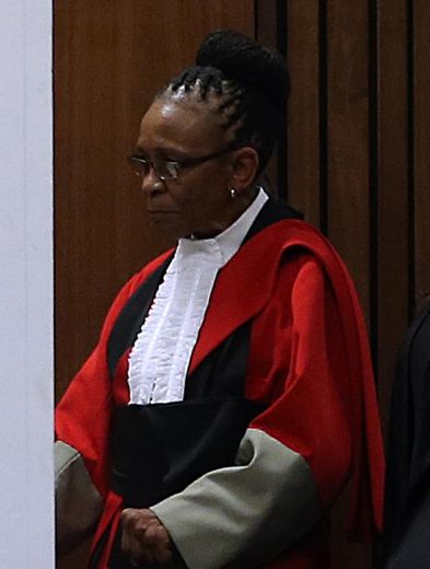 La juge Thokozile Masipa lors du procès du champion paralympique sud-africain Oscar Pistorius, le 9 mai 2014 à Pretoria