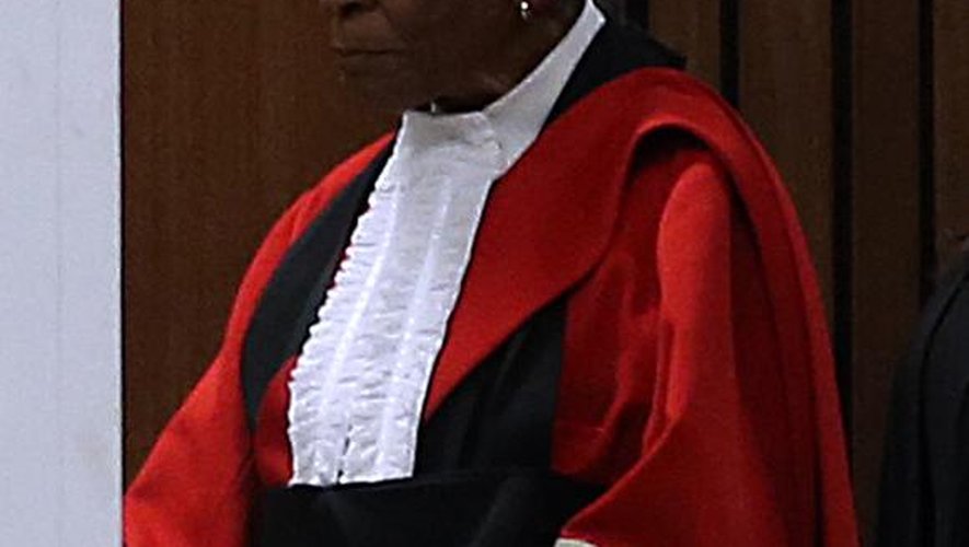 La juge Thokozile Masipa lors du procès du champion paralympique sud-africain Oscar Pistorius, le 9 mai 2014 à Pretoria