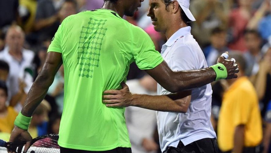 Les Français Gaël Monfils et Richard Gasquet (d) opposés à l'US Open, le 31 août 2014 à New York, vont défendre les couleurs de la France en Coupe Davis contre la République tchèque