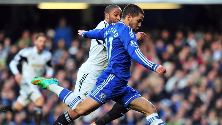 Le milieu belge de Chelsea Eden Hazard, auteur de l'unique but du match face à Swansea, le 26 décembre 2013 à Stamford Bridge à Londres