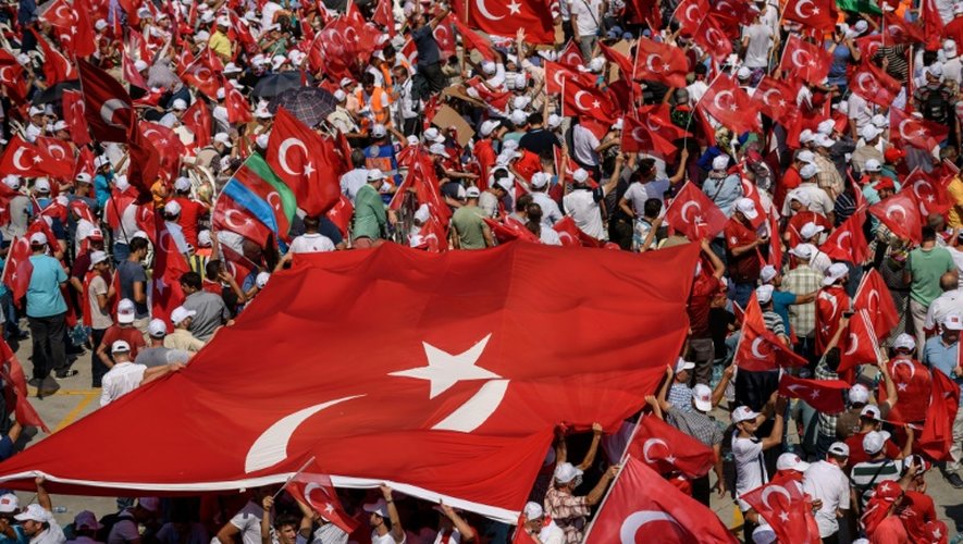 Rassemblement contre le putsch raté en Turquie, le 7 août 2016 à Istanbul