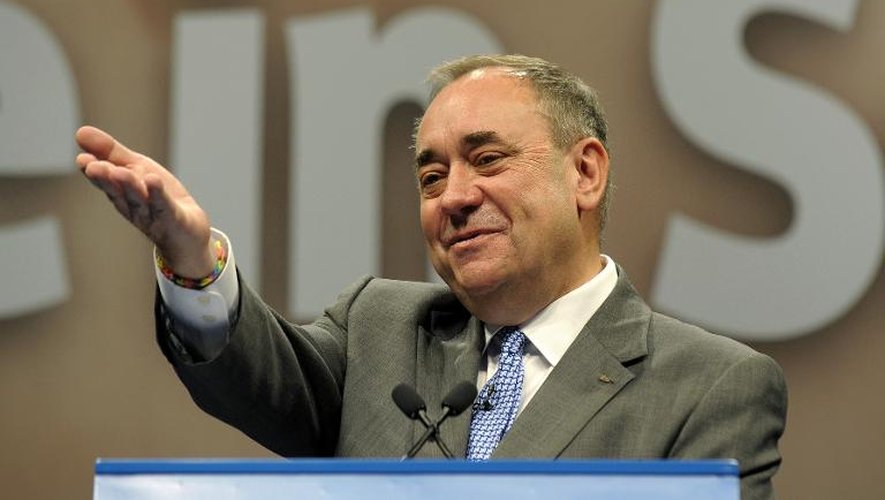 Le Premier ministre écossais Alex Salmond lors d'une conférence de presse le 11 septembre 2014 à  Edimbourg